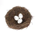 12cm Simulation Bird Nest + 3 PCS Bird Egg Holiday Decoration