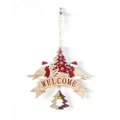 3 PCS Christmas Wooden Letter Print Elk Bell Pendant Ornament( Bird)