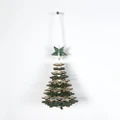 4 PCS Creative Christmas Wooden Multi-layer Snowflake Christmas Tree Beaded Pendant Ornament(Green Snowflake )