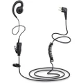 180° Rotatable Walkie Talkie Swivel Earpiece Intercom Earphone with Microphone and PTT for Motorola Portable Two-way Radio CLS1410, CLS1100, HKLN4604A black