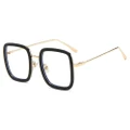 Fashion Oversized Square Glasses Frame Women Vintage Anti-Blu-Ray Clear Lens Eyewear Optical Men Beige Eyeglasses Frame