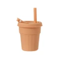 410ML Heatable Straw Cup With Lid and Logo Water Bottle Plastic Silicone Coffee Cup With Straw Milk Bubble Tea Mug