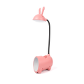 Bedroom Pink Bunny USB Charging Desk Lamp Learning Lighting with Pen Holder Mirror Touch LED Dimming Night Light