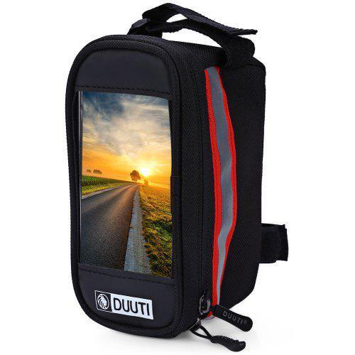 DUUTI Bicycle Frame Bike Phone Holder Waterproof Bag Case Red