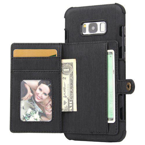 Card Slot Photo Frame Mobile Phone Holster Cover for Samsung Galaxy S8 Plus Black
