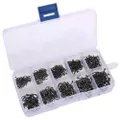 500Pcs Carbon Steel Carp Fishing Hooks Size3 12 With Fishing Tackle Box Black Hook with Hole