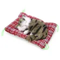 Simulation Sleeping Cat with Cloth Pad GRASS COLOR PRINTING