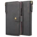 Cowhide Texture Horizontal Flip Leather Cover with Holder Card Slots Wallet Lanyard Phone Case for HUAWEI Mate 20 Pro Black