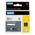 5 x Dymo SD18489 Original 19mm Black Text on White Flexible Nylon Industrial Rhino Label Cassette - 3.5 meters