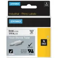 5 x Dymo SD18051 Original 6mm Black Text on White Heat-Shrink HeatShrink Tube Industrial Rhino Label Cassette - 1.5 meters