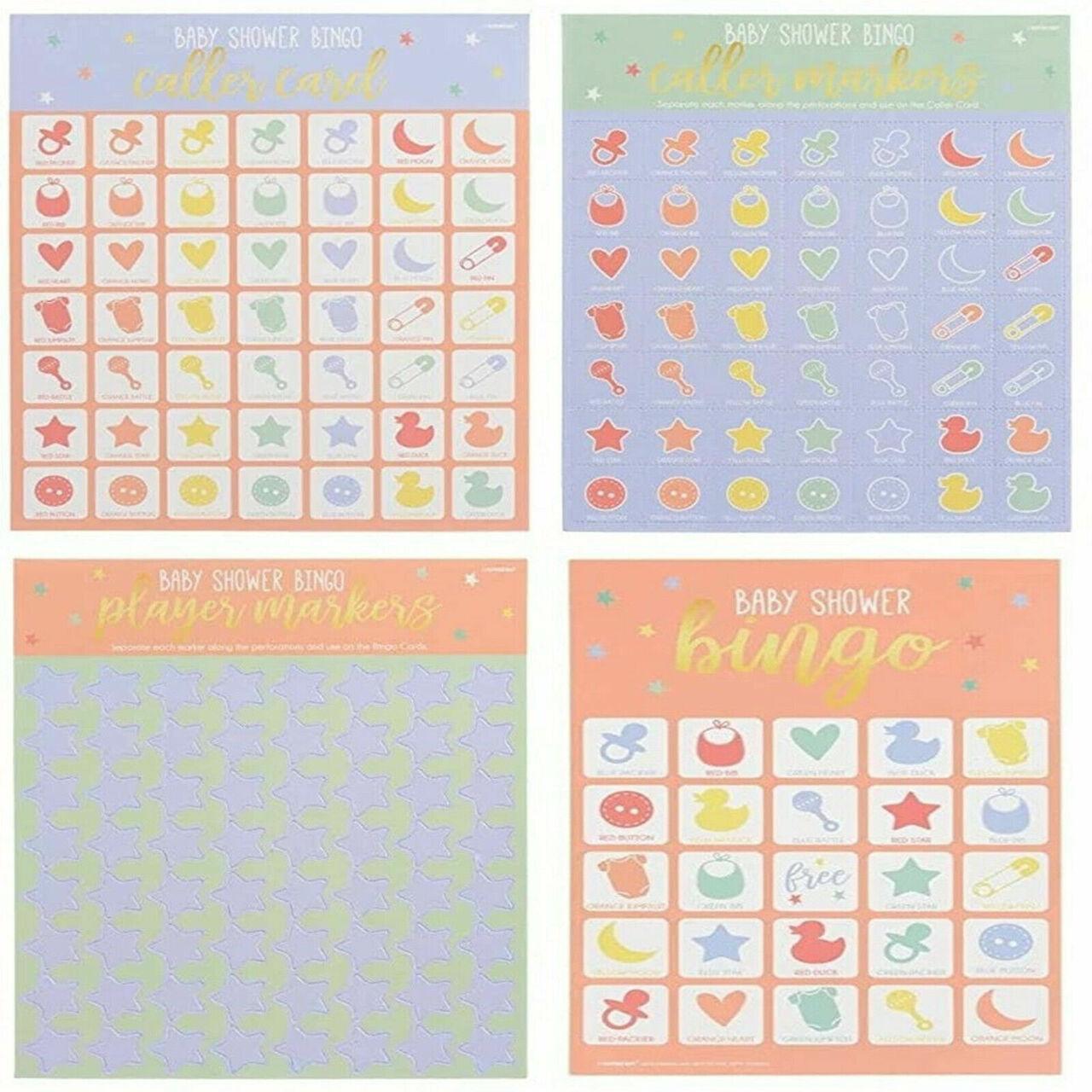 Baby Shower Party Games Bingo Activity Sheets Cards Unisex Mum to Be