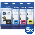 20 Pack Brother LC-436 LC436 Original Ink Cartridges Combo [5BK, 5C, 5M, 5Y]
