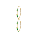 Pure green circle advanced sense Earrings inlaid with versatile temperament Earrings 925 silver needle Gold