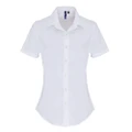 Premier Womens/Ladies Stretch Fit Poplin Short Sleeve Blouse (White) (3XL)