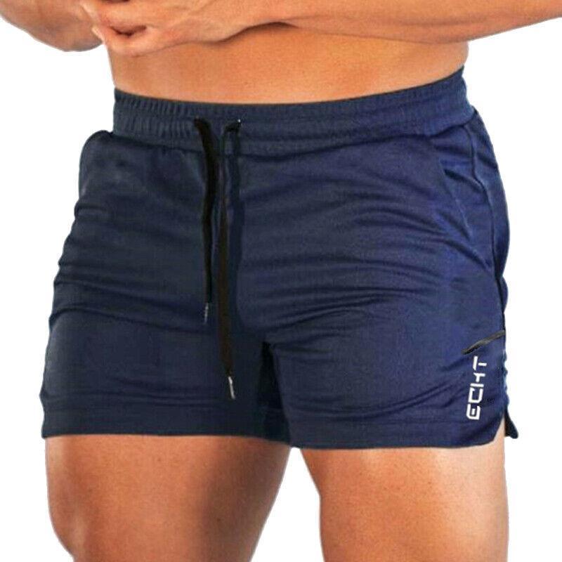 GoodGoods Sport Training Bodybuilding Shorts Fitness Short Pants(Navy Blue,S)