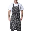 Vicanber Apron Bib Washable Pocket Butcher Waiter Chef Kitchen Cooking Restaurant Aprons (Printed Knives & Forks)