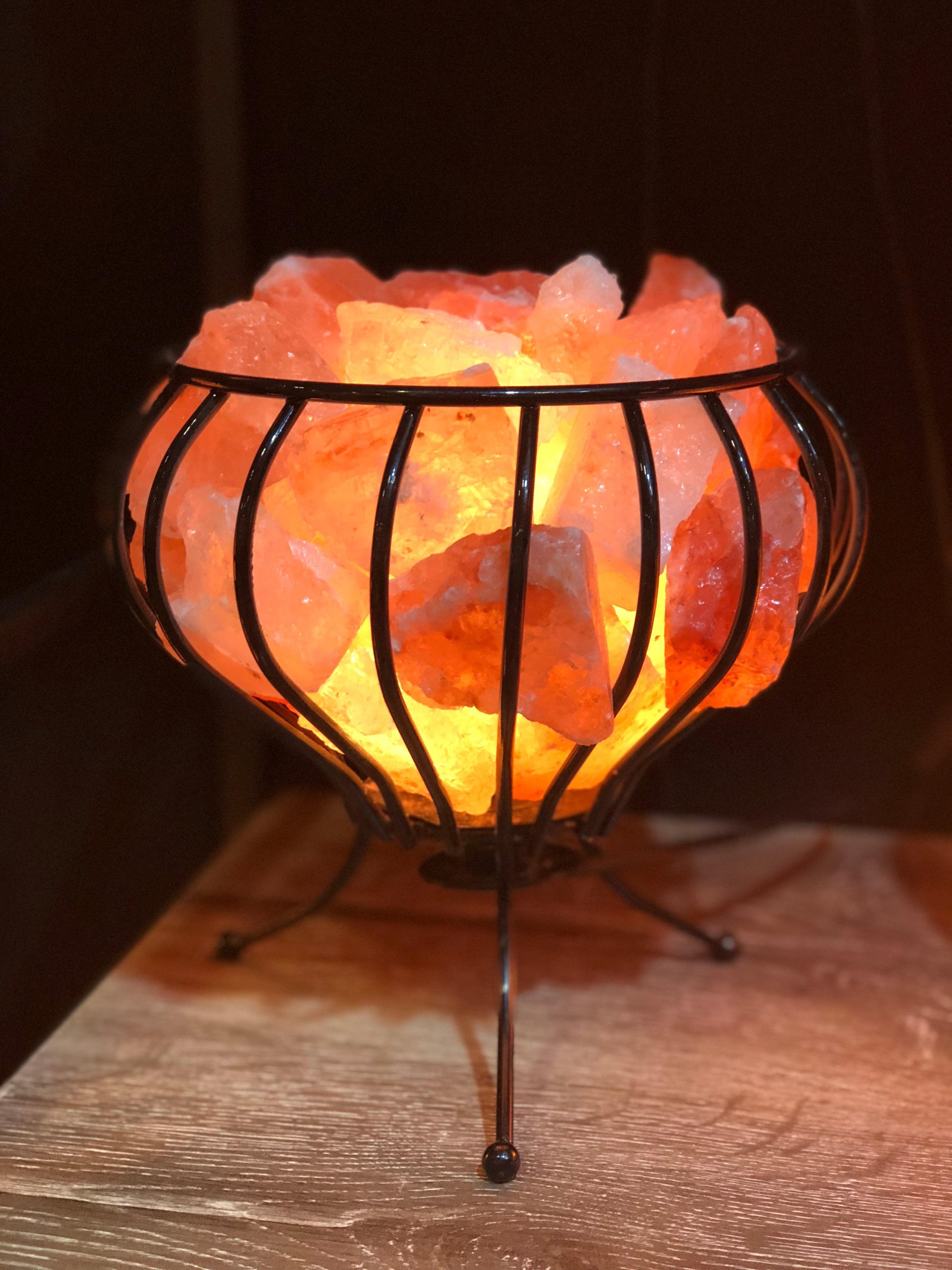 Crystal Wonderland Himalayan Salt Lamp Chunks Basket Cage