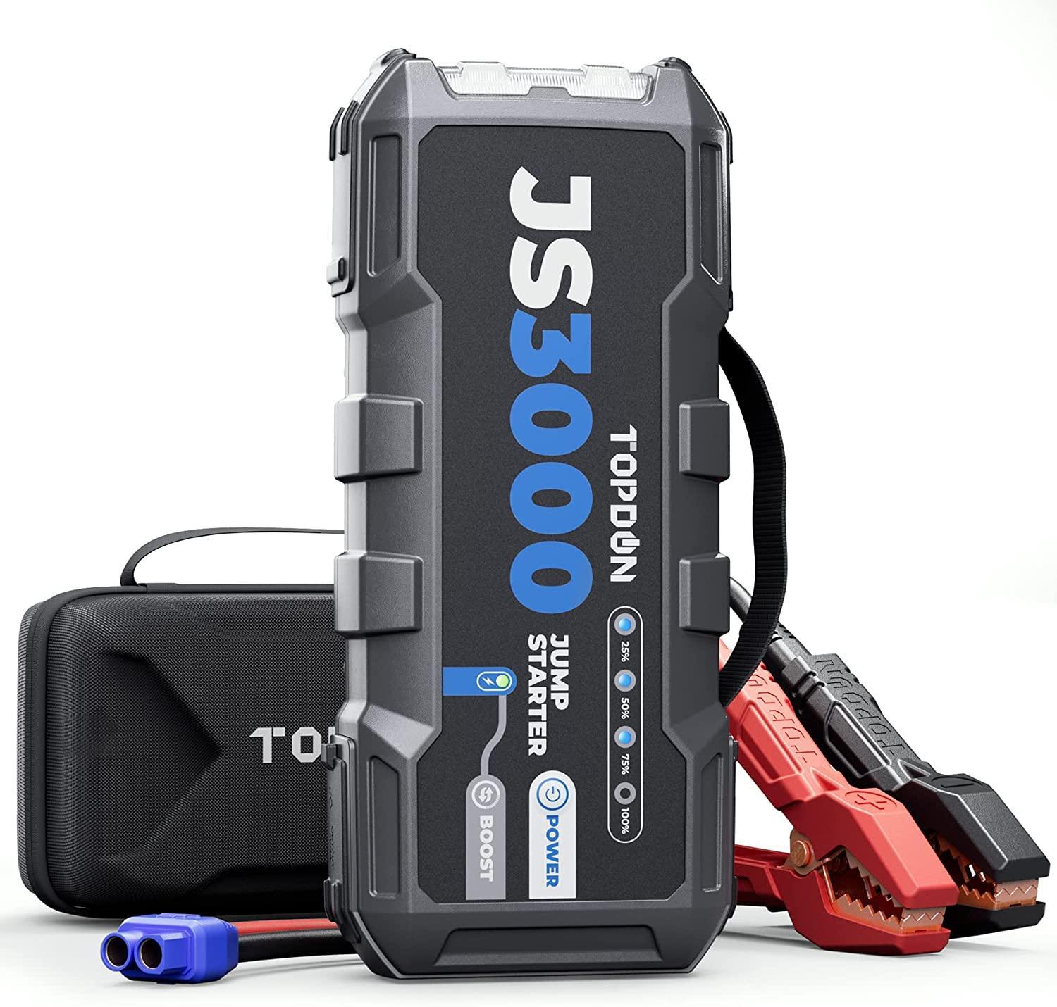 Car Battery Jump Starter TOPDON JS3000 12V 3000A Battery Booster for Up to 9L Gas/ 7L Diesel Engines