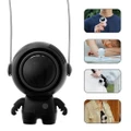 GoodGoods Portable Mini Astronaut Fan Hanging Neck Handheld USB Charging Leafless Spaceman Small Fan(Black)
