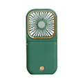GoodGoods Portable Mini Fan With Neck Lanyard Air Conditioner Small Fan USB Rechargeable Foldable 5 in 1 As Phone Holder & Power Bank(Green)