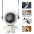 GoodGoods Portable Mini Astronaut Fan Hanging Neck Handheld USB Charging Leafless Spaceman Small Fan(White)