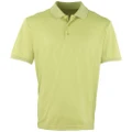 Premier Mens Coolchecker Pique Short Sleeve Polo T-Shirt (Lime) (M)