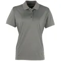 Premier Womens/Ladies Coolchecker Short Sleeve Pique Polo T-Shirt (Dark Grey) (M)