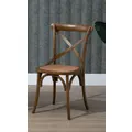 Set of 2 Wooden Crossback Chairs Walnut Commercial Grade