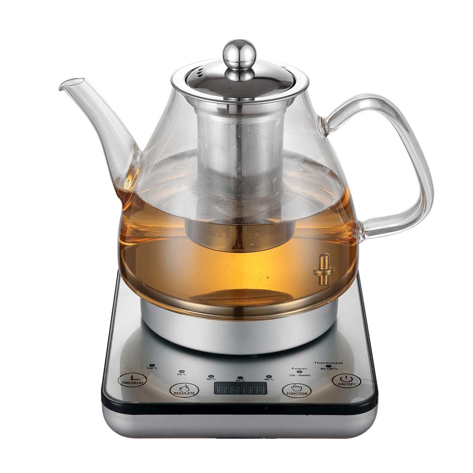 Healthy Choice 1.2L Digital Glass Kettle w/ Electric Tea Pot & Infuser 800W