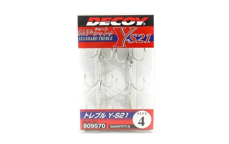 Decoy Y-S21 Standard High Performance Treble Fishing Hook #4