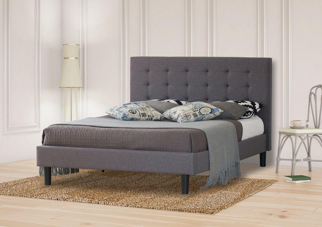 Istyle Alexis Wilt Double Bed Frame Fabric Grey