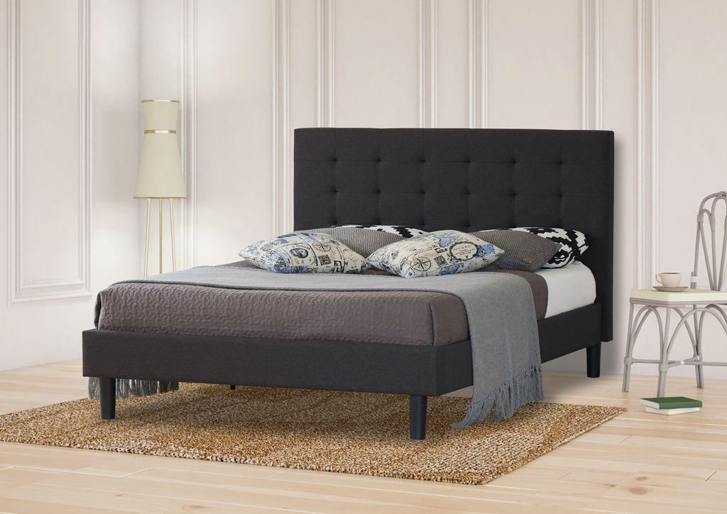 Istyle Alexis Wilt Double Bed Frame Fabric Charcoal