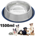 STAINLESS STEEL DOG BOWL 1500mL [12 Pack] Pet Cat Feeding Water Dish Food Feeder Puppy Dogs Food and Water Bowls with Non-Slip Rubber Base