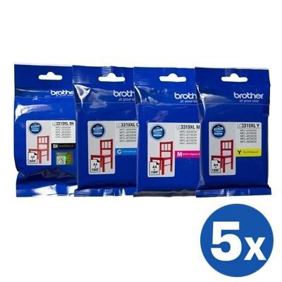 20 Pack Original Brother LC-3319XL LC3319XL High Yield Ink Combo [5BK,5C,5M,5Y]