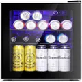 Advwin 46L Mini Bar Fridge Glass Door /Drink Cooler Beverage Refrigerator Black