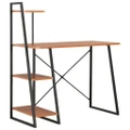 Desk with Shelving Unit Black and Brown 102x50x117 cm vidaXL
