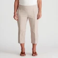 NONI B - Womens Pants - Grey Summer - Cropped Slim Leg - Casual Fashion Trousers - Dove - High Waist - Elastane - Calf Length - Office Work Clothes