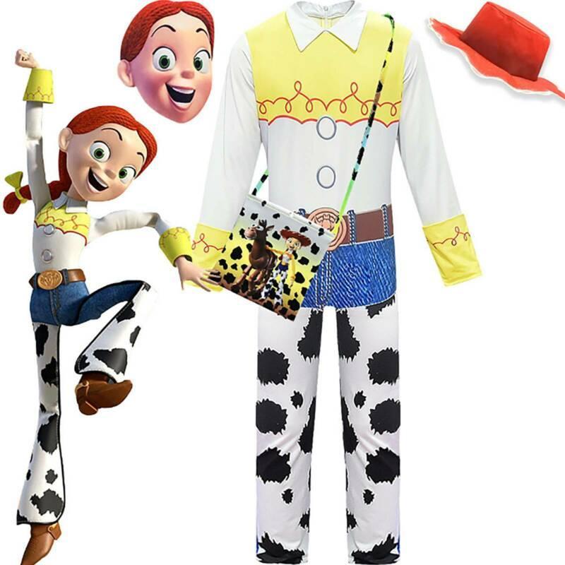 GoodGoods Kids Girl Toy Story 4 Tracy Jessie Cosplay Costumes Fancy Dress Mask/Hat/Bag (10-12 Years)