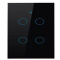 WiFi Switch Smart Home Touch RF Light Wall Panel For Alexa Google 4 Gang-black