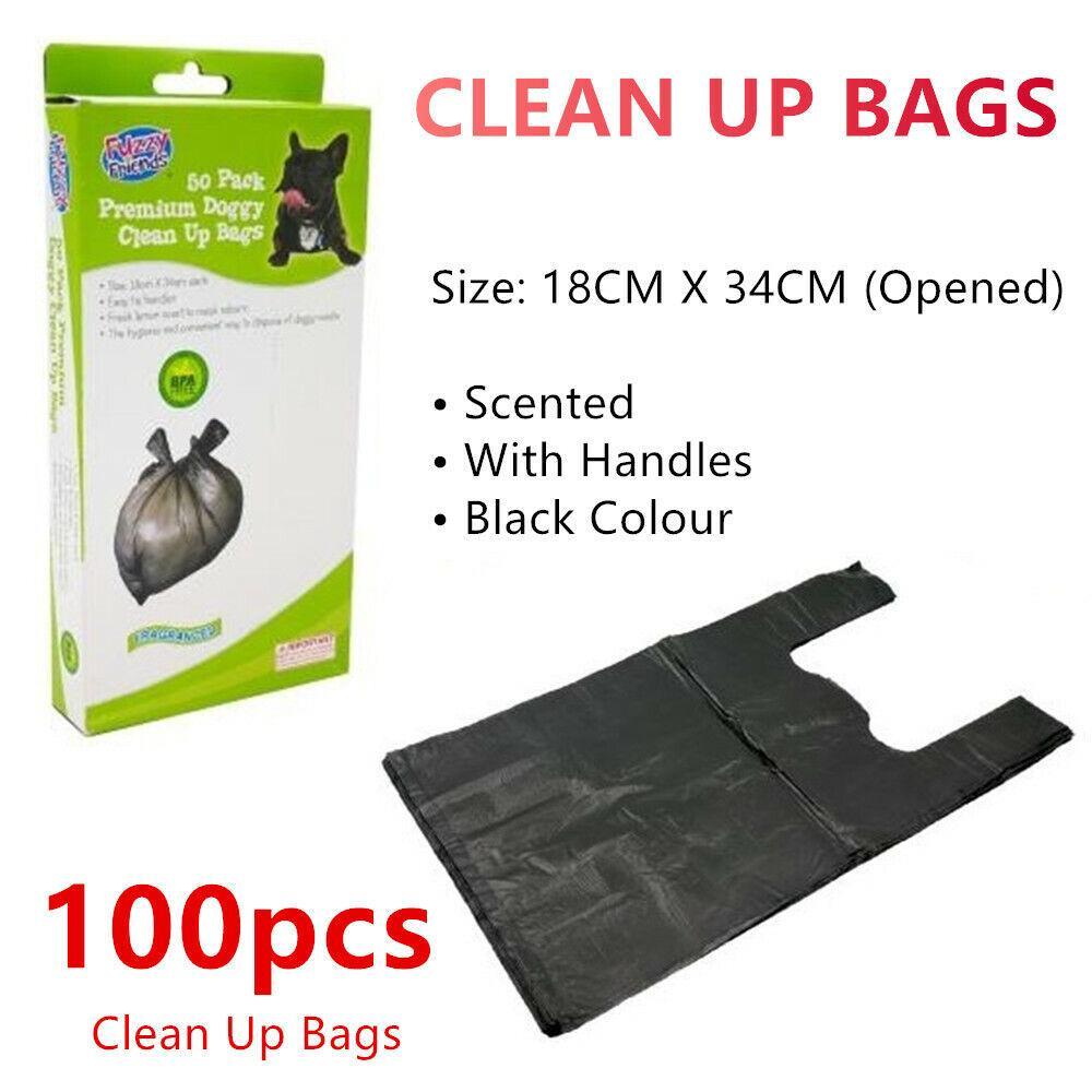 100pcs Scented Dog Poo Clean Up Plastic Bags Pet Rubbish Waste Pick Disposal Bag