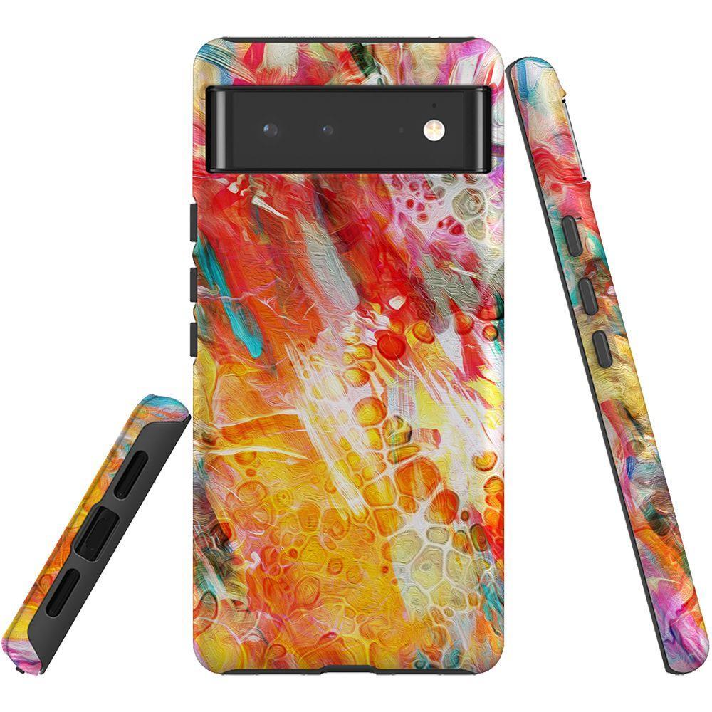 For Google Pixel 6 Case Tough Protective Cover Flowing Colors