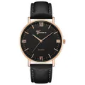 GENEVA Fashion Casual Large Dial Simple Leather Elegant Quartz Wrist Watch Night