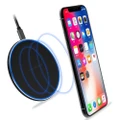 S110 Qi Wireless Charging Pad QC3.0 10W Fast Charging Plate LED Light Compatible with iPhone X XR XS Max 8 Plus Samsung S9 S8 white