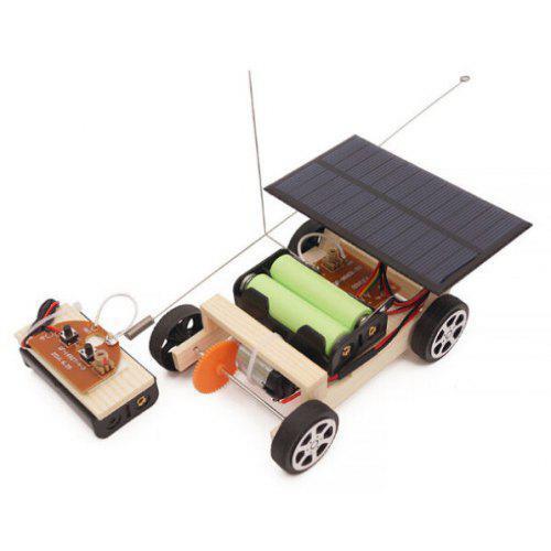 Solar Powered Wireless Remote Control DIY Technology Car Set Brown Sugar