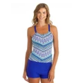 Women Printed Racerback Tankini Top With Boy Short Two Pieces Swimsuit M