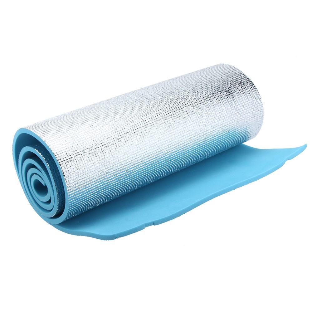 180u00d750 60u00d71cm EVA Foam Singleside Aluminum Foil Dampproof Yoga Mattress Outdoor Beach Camping Hiking Travel Picnic Sleeping Mat Pad Cushion blue