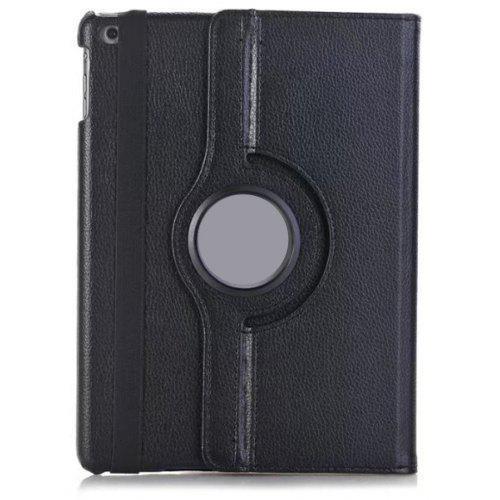 360 Degree Rotating Case For iPad 9.7 2017 Case Cover Tablet Model A1822 PU Leather Stand Shell Stylus film Black
