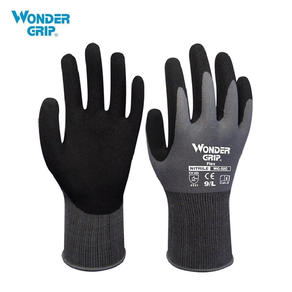 Wonder Grip Garden Safety Glove Nylon With Nitrile Sandy Coated Work Glove Abrasion proof Universal Working Gloves