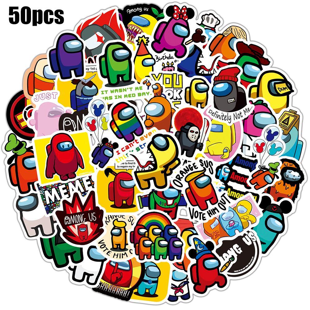 GoodGoods 50 PCS Doodle Stickers Among Us Games DIY Accessories Art Creation Handmade Fits Water Bottle Refrigerator Table