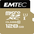 Emtec MicroSD Memory Card 128GB C10 With SD Adapter Gold [ECMSDM128GXC10GP]